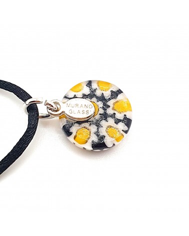Pendentif Murano rond murrine bijoux  fait à la main made in Italie