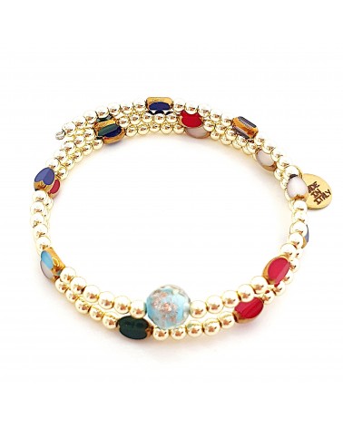 Bracelet hématite doré et verre de Murano made in Italie