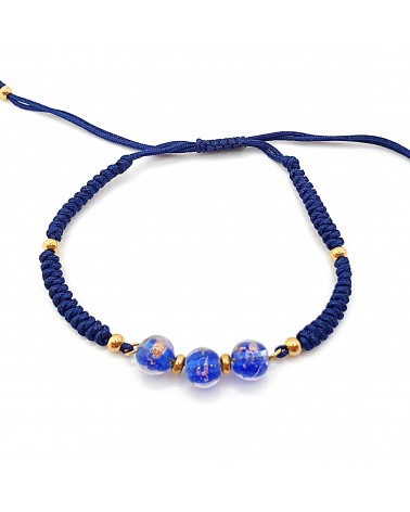 Bracelet cordon et verre de Murano bijoux fantaisies made in Italy