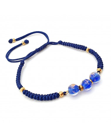Bracelet cordon et verre de Murano bijoux fantaisies made in Italy