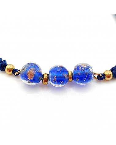 Bracelet cordon et verre de Murano bijoux fantaisies made in Italy