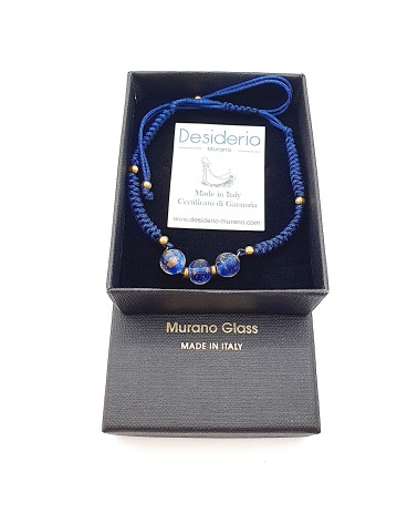 Bracelet cordon et verre de Murano bijoux fantaisies made in Italy