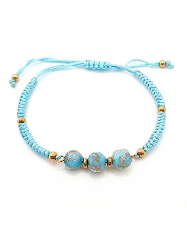Bracelet cordon et verre de Murano bijoux fantaisies made in Italy
