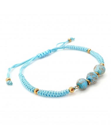 Bracelet cordon et verre de Murano bijoux fantaisies made in Italy