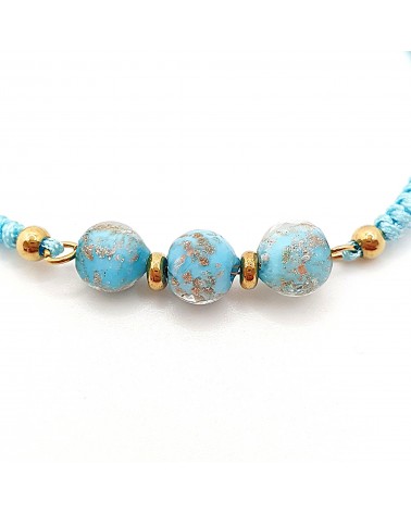 Bracelet cordon et verre de Murano bijoux fantaisies made in Italy