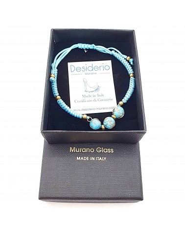 Bracelet cordon et verre de Murano bijoux fantaisies made in Italy
