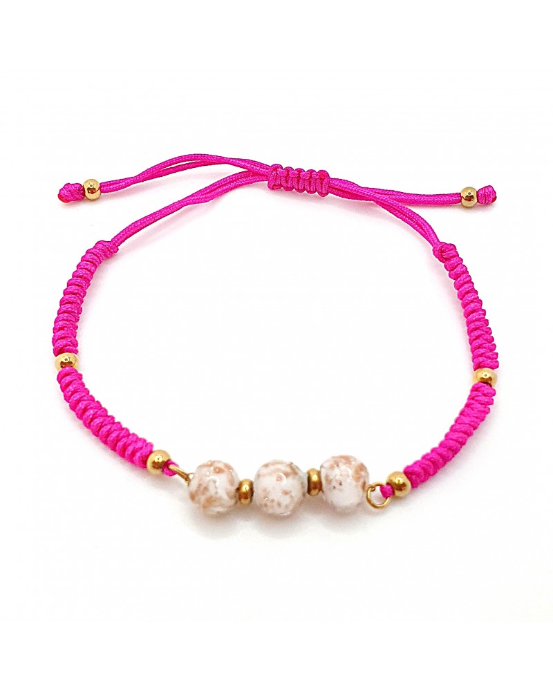 Bracelet cordon et verre de Murano bijoux fantaisies made in Italy