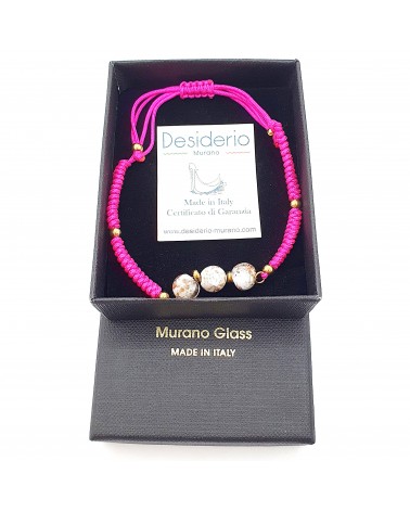 Bracelet cordon et verre de Murano bijoux fantaisies made in Italy