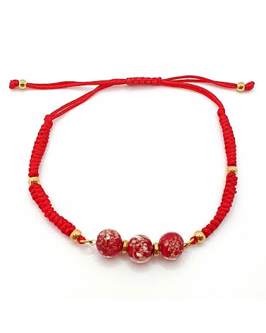 Bracelet cordon et verre de Murano bijoux fantaisies made in Italy