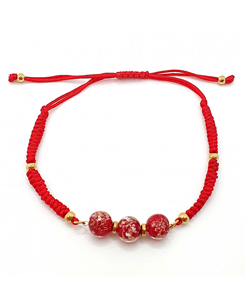 Bracelet cordon et verre de Murano bijoux fantaisies made in Italy