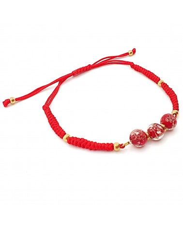Bracelet cordon et verre de Murano bijoux fantaisies made in Italy