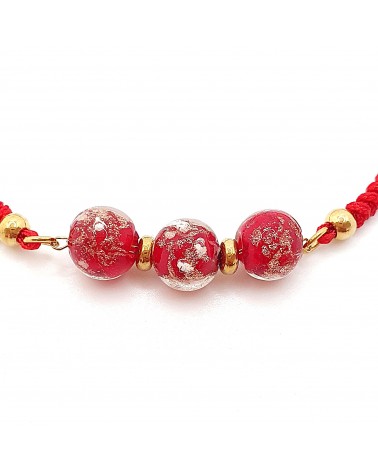 Bracelet cordon et verre de Murano bijoux fantaisies made in Italy