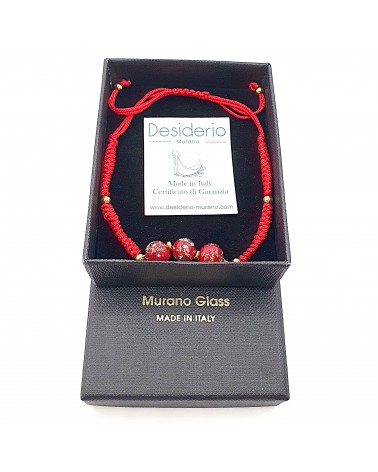 Bracelet cordon et verre de Murano bijoux fantaisies made in Italy