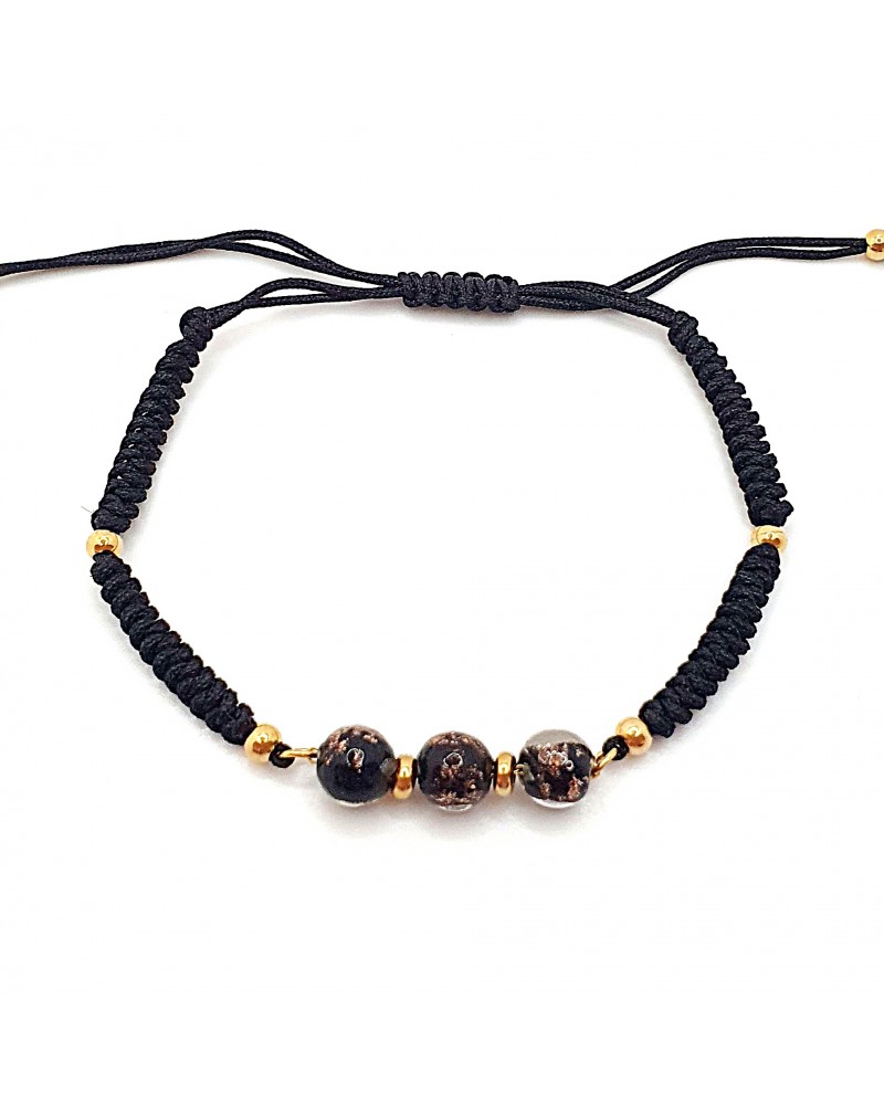 Bracelet cordon et verre de Murano bijoux fantaisies made in Italy