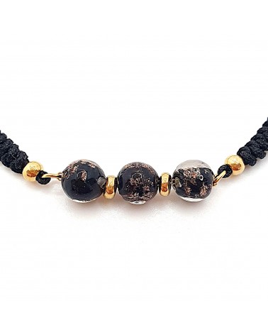 Bracelet cordon et verre de Murano bijoux fantaisies made in Italy
