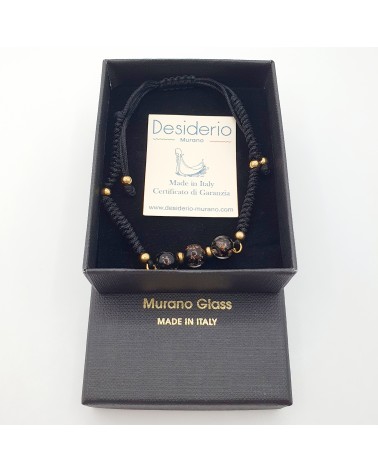 Bracelet cordon et verre de Murano bijoux fantaisies made in Italy