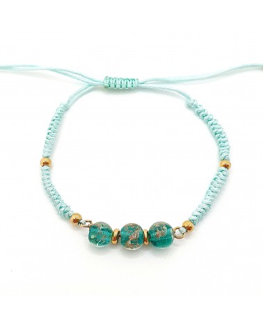 Bracelet cordon et verre de Murano bijoux fantaisies made in Italy