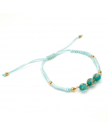 Bracelet cordon et verre de Murano bijoux fantaisies made in Italy