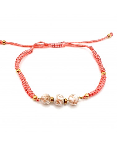 Bracelet cordon et verre de Murano bijoux fantaisies made in Italy