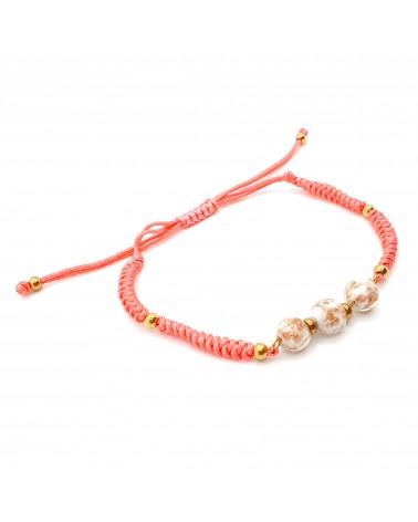 Bracelet cordon et verre de Murano bijoux fantaisies made in Italy