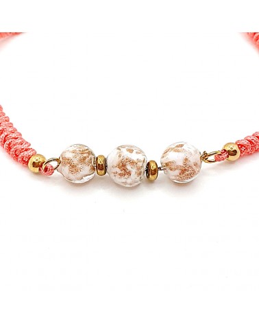 Bracelet cordon et verre de Murano bijoux fantaisies made in Italy
