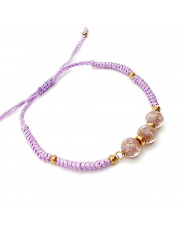 Bracelet cordon et verre de Murano bijoux fantaisies made in Italy