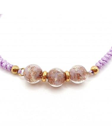 Bracelet cordon et verre de Murano bijoux fantaisies made in Italy