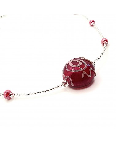 Collier sofy perle souflée en verre de Murano