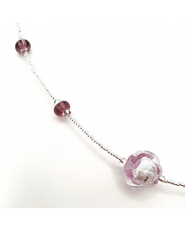 Collier Silvy perle en verre de Murano made in Italy