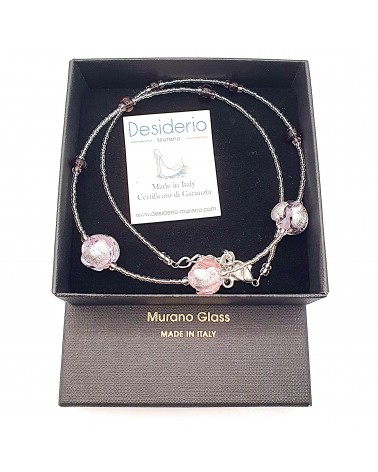 Collier Silvy perle en verre de Murano made in Italy