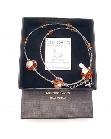 Collier Silvy perle en verre de Murano made in Italy
