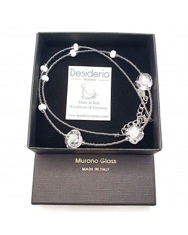 Collier Silvy perle en verre de Murano made in Italy