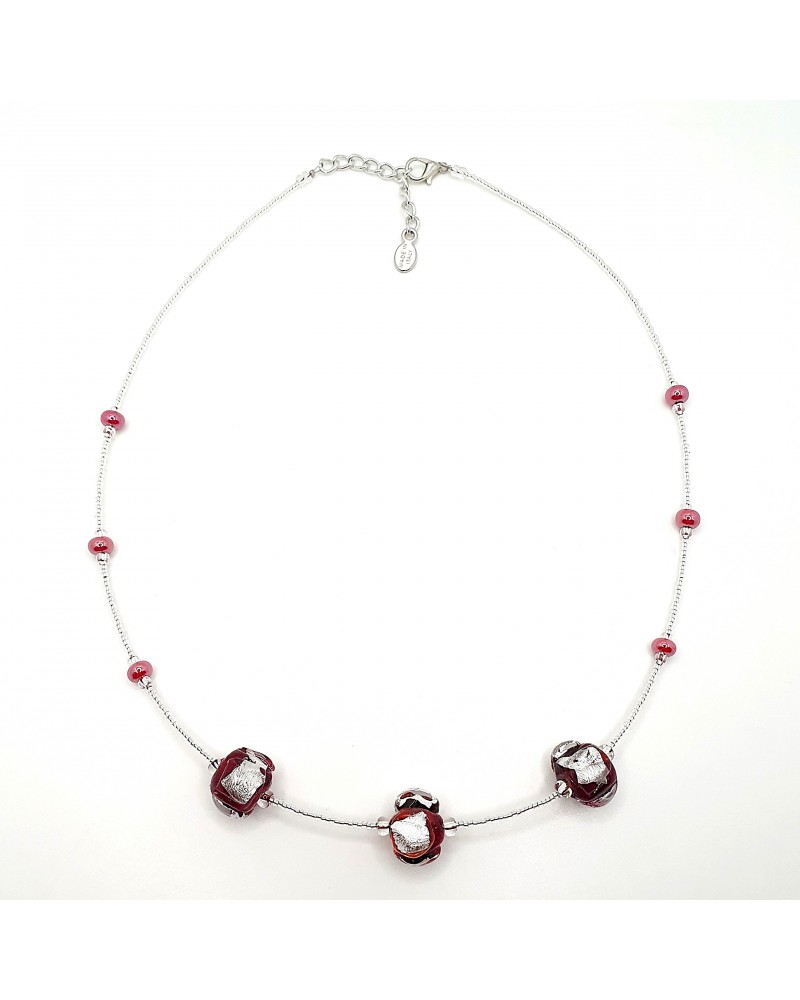 Collier Silvy perle en verre de Murano made in Italy