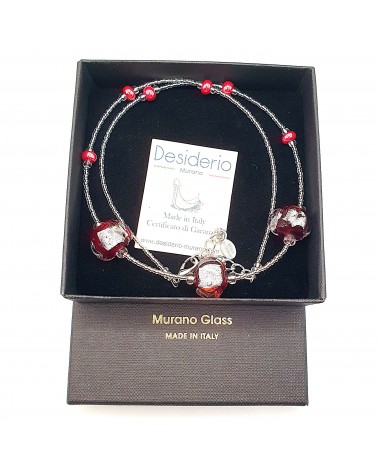 Collier Silvy perle en verre de Murano made in Italy