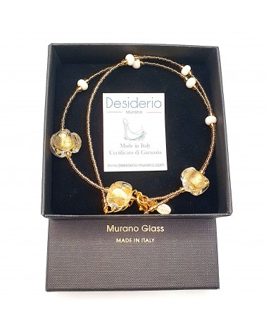 Collier Silvy perle en verre de Murano made in Italy