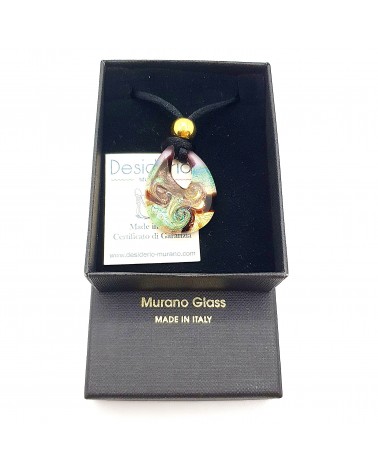 Petit pendentif goutte verre Murano bijoux made in Italie