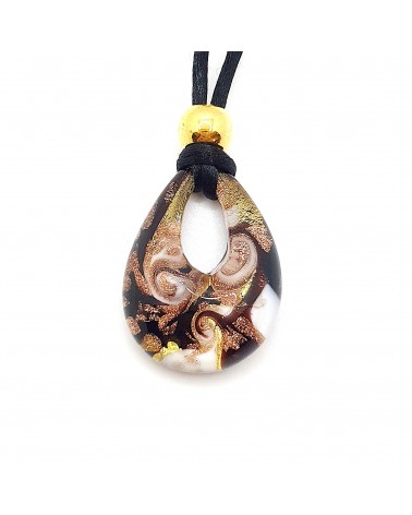 Petit pendentif goutte verre Murano bijoux made in Italie