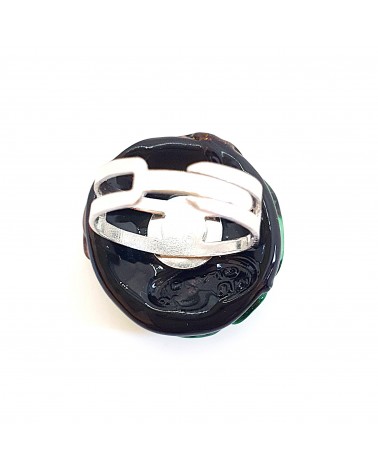 Bague ronde verre Murano collection vague bijoux fait à la main