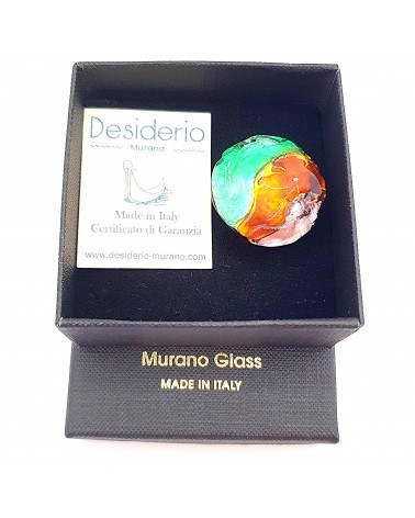Bague ronde verre Murano collection vague bijoux fait à la main