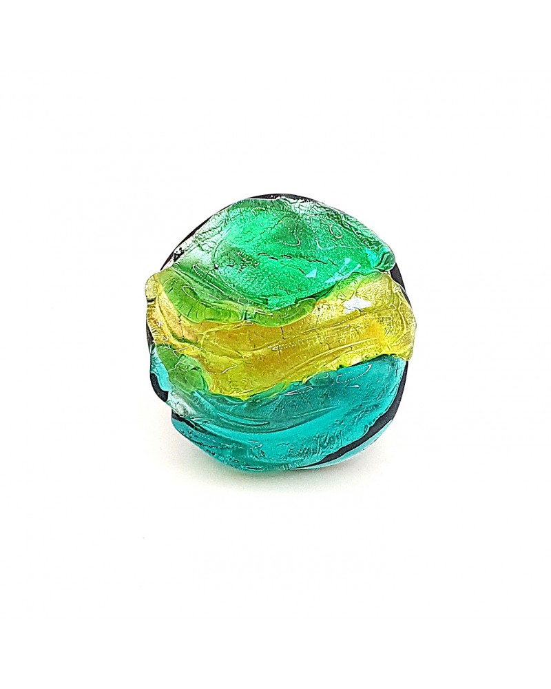 Bague ronde en verre de Murano collection vague made in Italy
