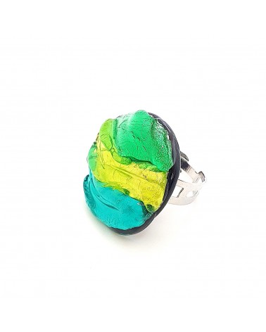 Bague ronde en verre de Murano collection vague made in Italy