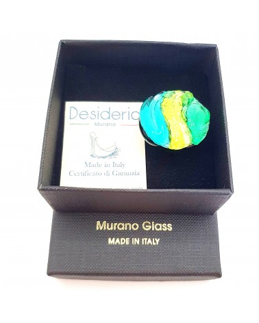 Bague ronde en verre de Murano collection vague made in Italy