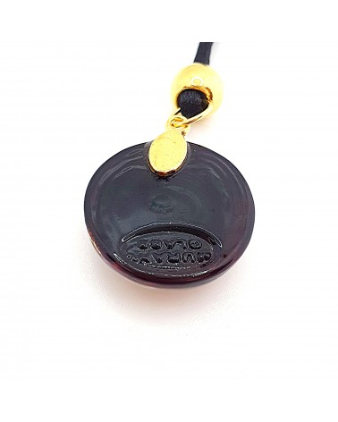 Pendentif Sally rond bombé vortex bijoux fantaisies fait à la main verre de Murano