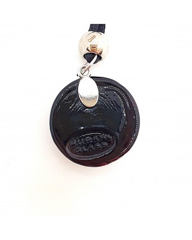 Pendentif Sally rond bombé vortex bijoux fantaisies fait à la main verre de Murano