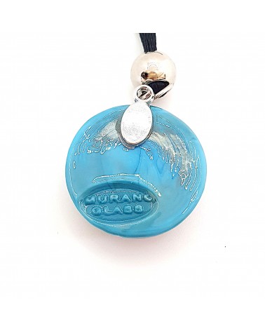 Pendentif Sally rond bombé vortex bijoux fantaisies fait à la main verre de Murano
