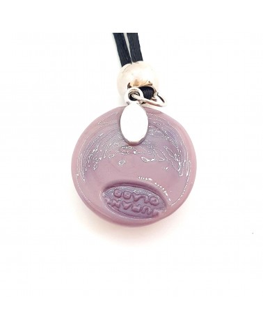 Pendentif Sally rond bombé vortex bijoux fantaisies fait à la main verre de Murano