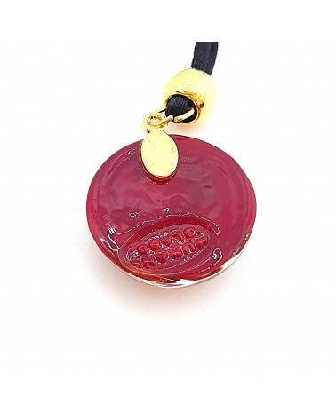 Pendentif Sally rond bombé vortex bijoux fantaisies fait à la main verre de Murano