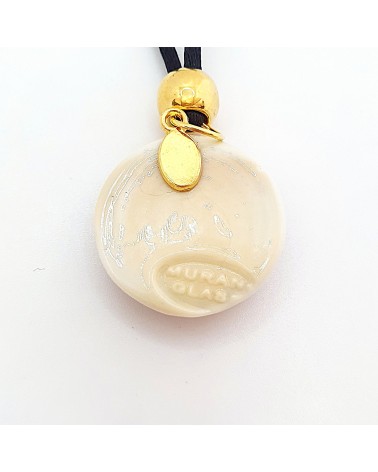 Pendentif Sally rond bombé vortex bijoux fantaisies fait à la main verre de Murano