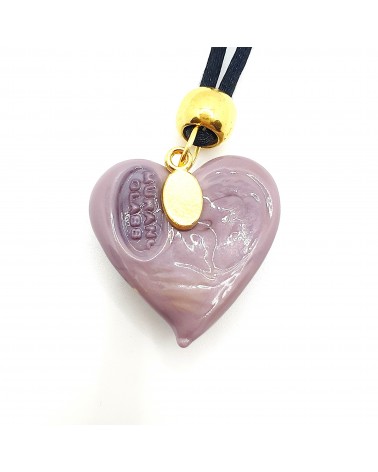 Pendentif cœur vortex en verre de Murano bijoux fantaisies fait à la main