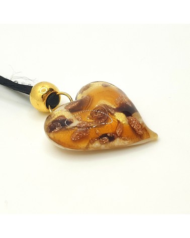 Pendentif cœur vortex en verre de Murano bijoux fantaisies fait à la main